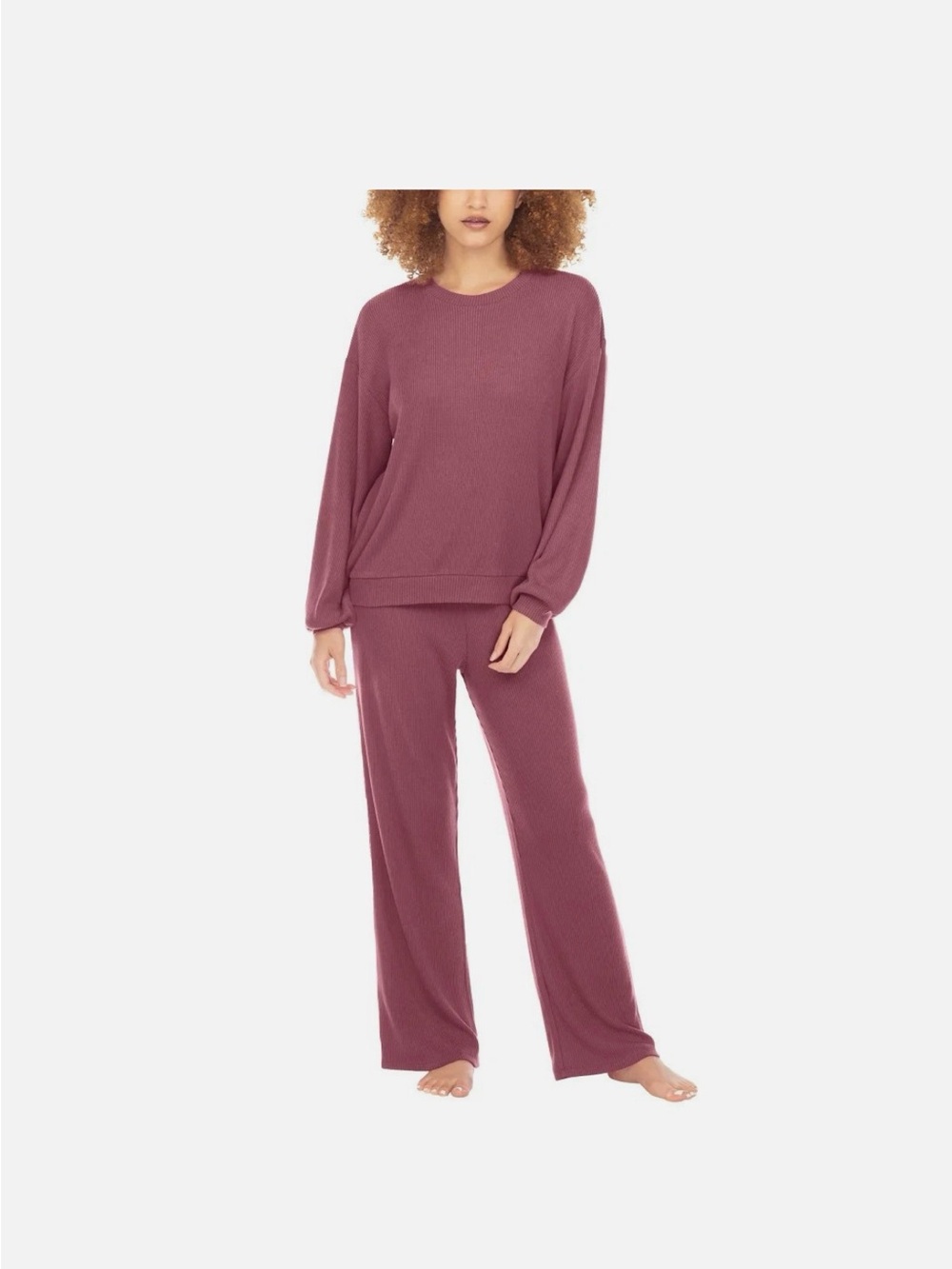 Honeydew Intimates Ribbed Lounge Set - Mauve